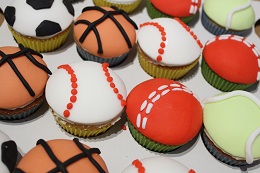 sports ball cupcakes